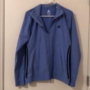 Lightweight Addias windbreaker, periwinkle, size M